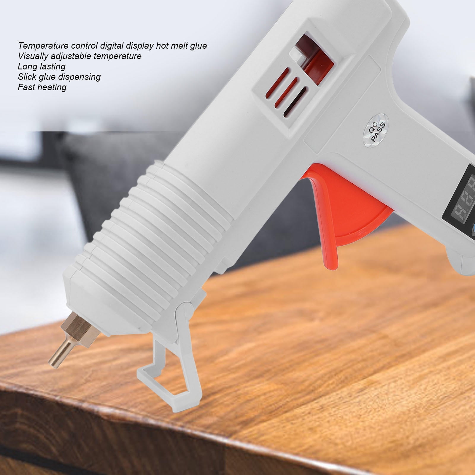 Yajisi 120W Adjustable Hot Melt Glue Gun with Digital Display, Quick Heat, Ergonomic Handle – Ideal for DIY Crafts & Repairs