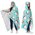 thumbnail image 2 of Wearable Blanket,Blue Hedgehog Love Hooded Wearable Sherpa Blanket for Adults & Teens,Winter Poncho Shawl Wrap Cape Thick Warm,60"x80", 2 of 5