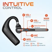 Ultralight Bluetooth Headset with Noise Cancelling Microphone, Bluetooth Earpiece with Charging Case, Auto Pair USB Dongle for PC/Laptop, Compatible with MS Teams, Zoom, Google Meet, and More - Black