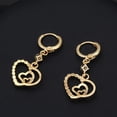 thumbnail image 2 of 1 par de pendientes de circonita para mujer, sencillos, con forma de corazón, huecos, colgantes, pendientes, joyería decorativa (dorado), 2 of 5