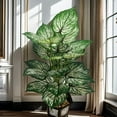 thumbnail image 2 of Large Artificial Guanyin Plant - Fake Greenery for Home/Office, Ideal for Holidays, Durable Plastic, Indoor/Outdoor, No Pot, 2 of 10