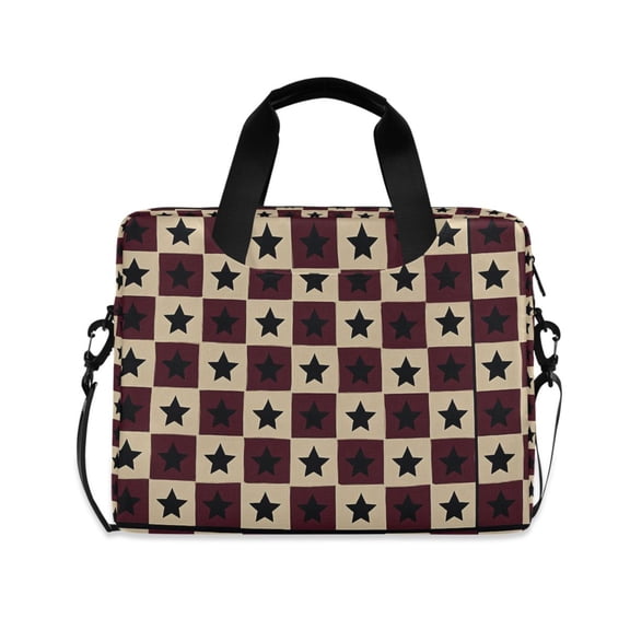 FORMRS 16" Laptop Bag Carrying Sleeve Case with Handle Travel Shoulder Briefcase, Checkered Stars Pattern