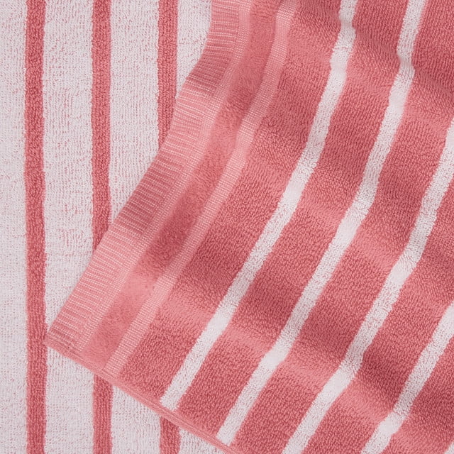Simple Stripes, Raspberry: Cotton Poplin