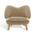 thumbnail image 2 of SAFAVIEH Couture Felicia Contemporary Faux Lamb Wool Solid Accent Chair, Tan/Natural, 2 of 8