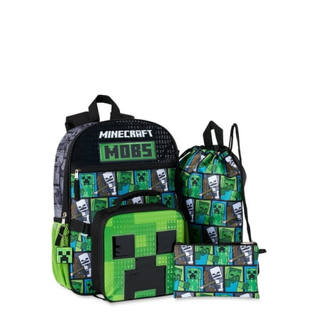 Minecraft 5 Piece Backpack Set