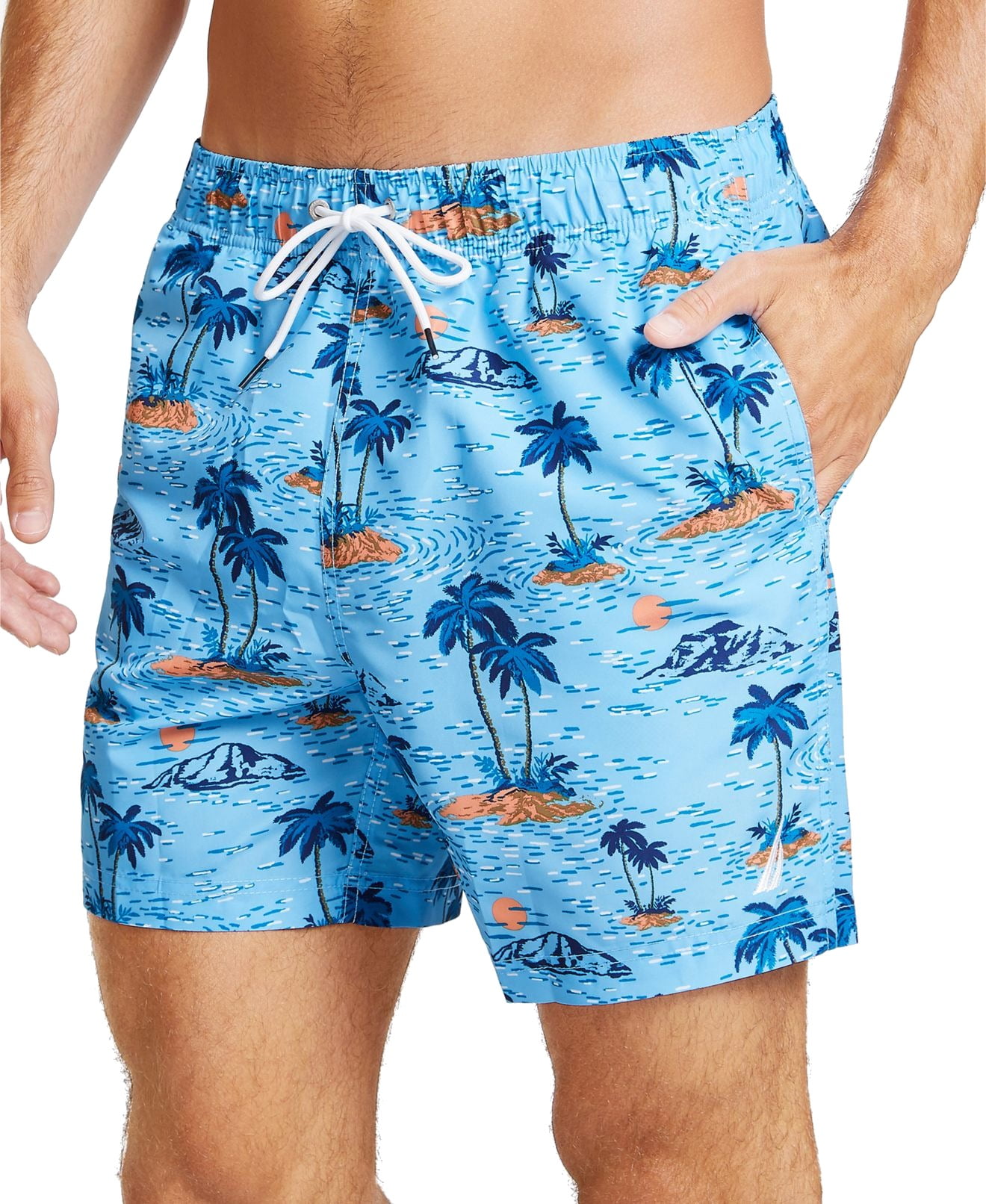 Nautica Swimwear - Mens Shorts Palm Trees Stretch Trunks Swimwear XL ...