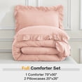 thumbnail image 7 of ANGENIA Full Comforter Sets Blush - 3 Pieces Farmhouse Ruffle Bedding Comforter Sets, All Season Fluffy Lightweight Shabby Chic Down Alternative Bed Set for Girls Teens Women, 7 of 7