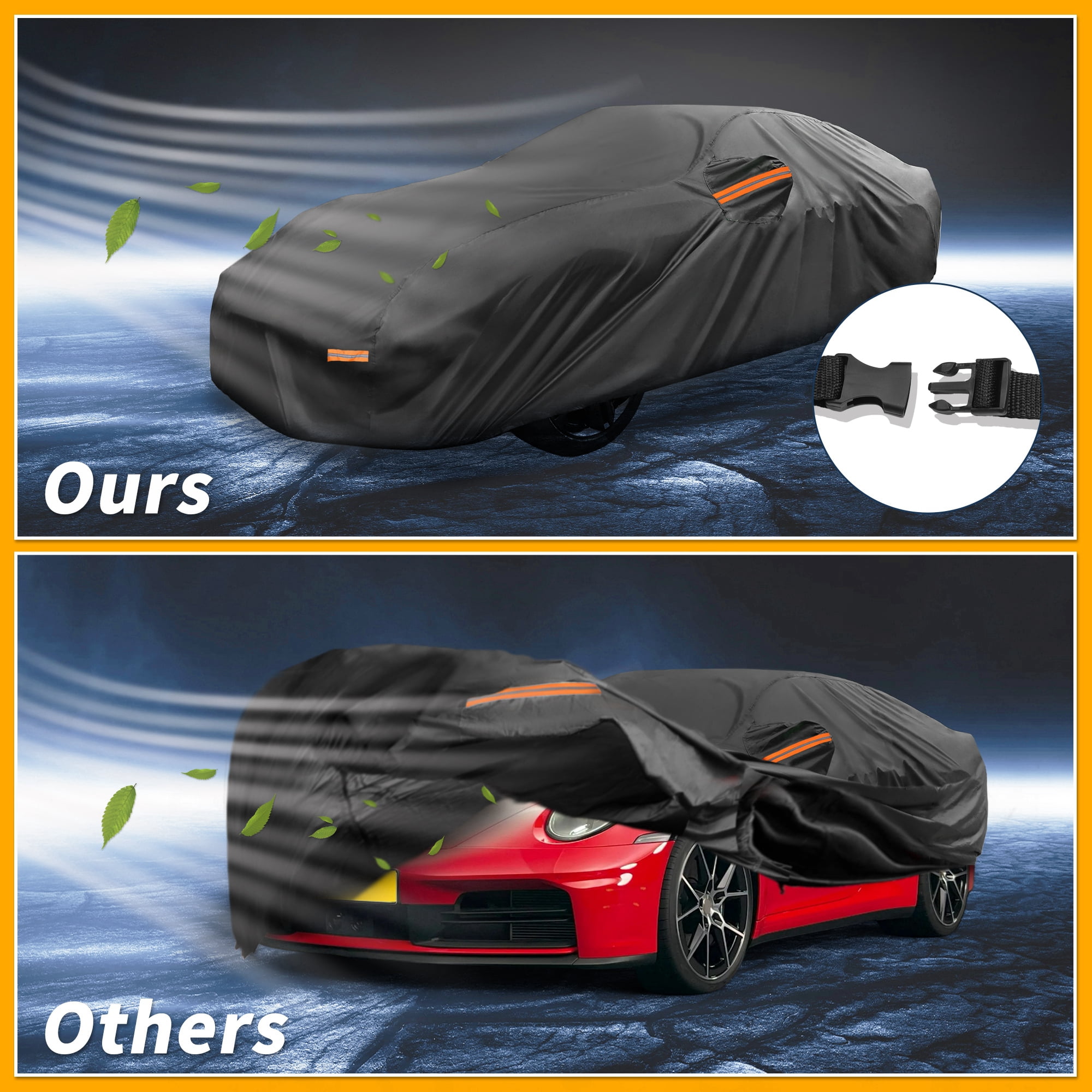 Unique Bargains Car Cover with Right Side Zipper 181.1"x74.8"x45.28"