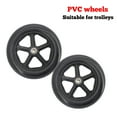 thumbnail image 4 of 2 Pcs 8 Inch PVC Trolley Wheels, Heavy Duty 5-Spoke Replacement Wheels for Carts Hand Trucks, Smooth Rolling Casters for Luggage & Utility Dollies, 4 of 5