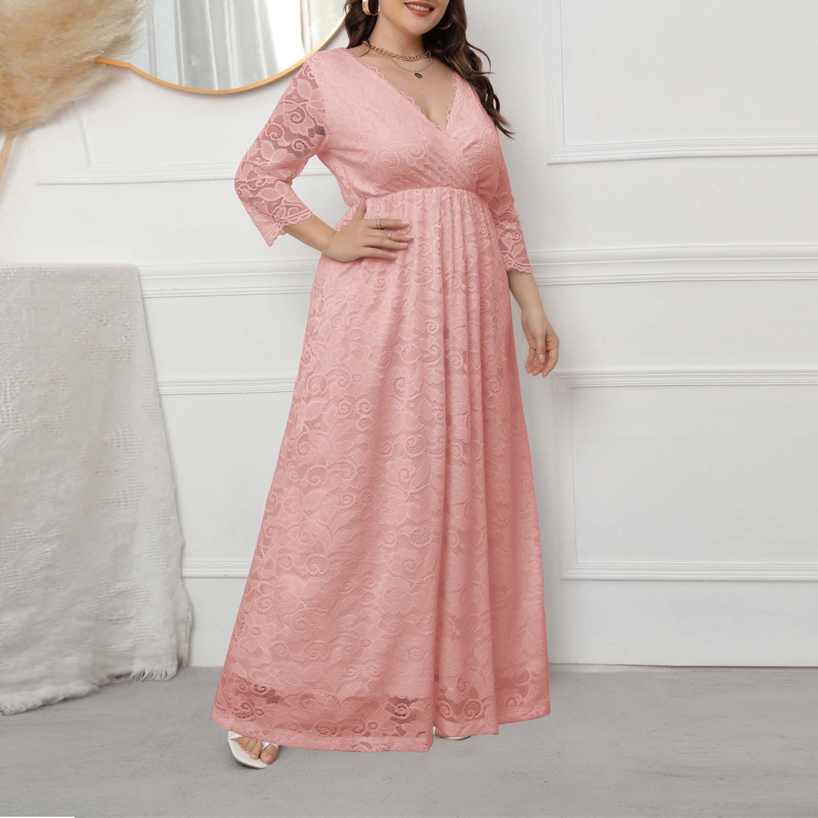 Hfyihgf Plus Size Dresses for Women Wedding Guest Semi Formal