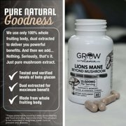 Grow Vitamin Beyond Mushroom Capsules, 13,000mg, 30-Day Supply, Non-GMO