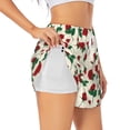 thumbnail image 3 of Lsque Rose Flowers Printed Women's Running Shorts with Liner Pockets,Elastic Quick Dry Workout Athletic Gym Yoga Shorts,Womens High Waist Shorts-Medium, 3 of 9