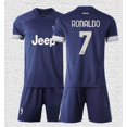 thumbnail image 1 of Nueva camiseta de fútbol para niños 2021/2022 7 # Ronaldo 10 # Dybala, camisetas de fútbol, conjunto de pantalones cortos, tallas juveniles-7 azul marino-28 BmatwkZeng Bmatwk Jersey, 1 of 2
