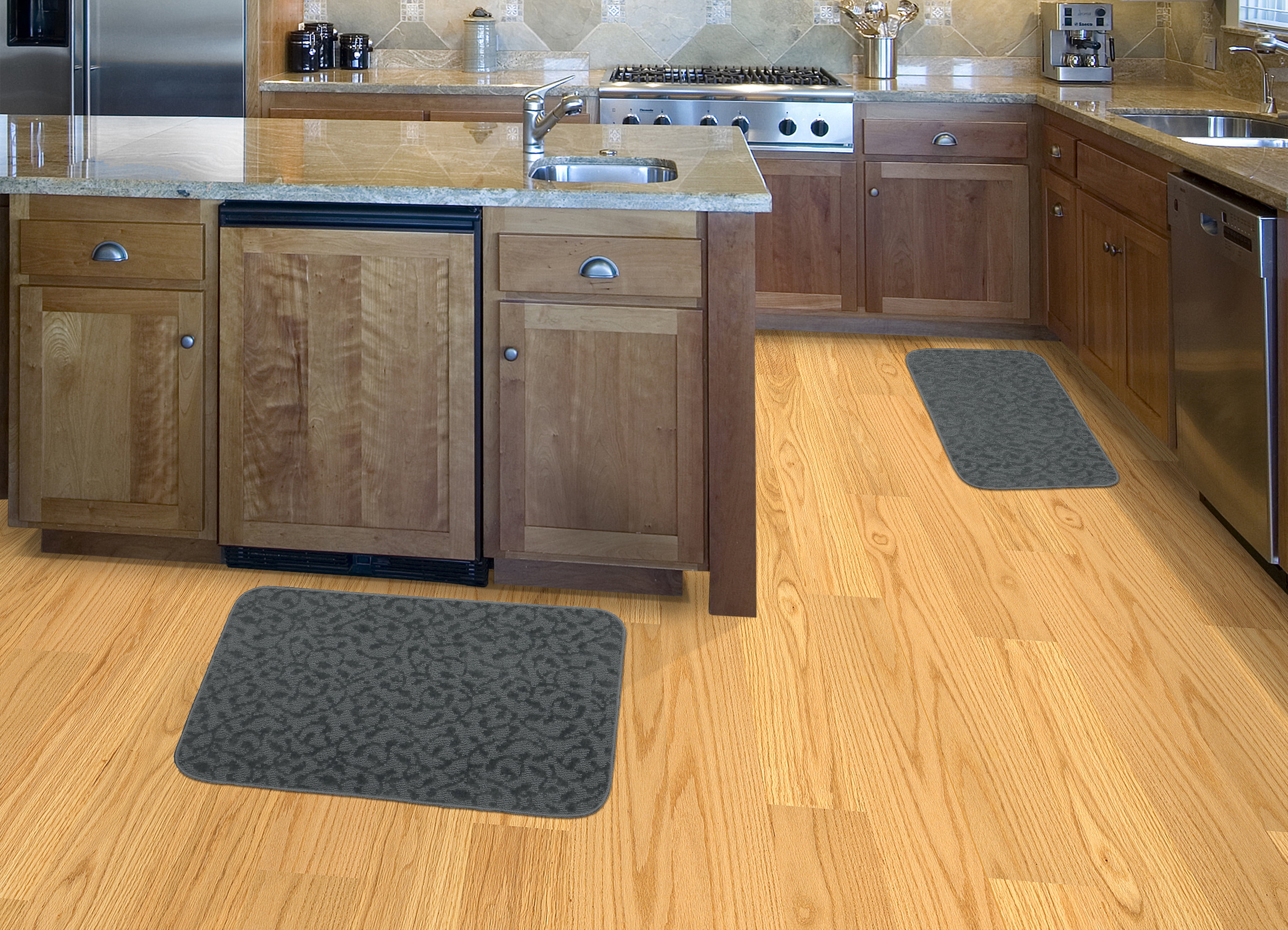 Garland Rug Ivy Polypropylene Indoor Accent Rug Set, 2 Piece Set (18"x30", & 24"x40") Cinder Gray