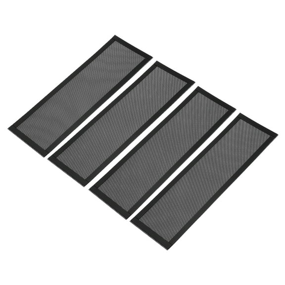 4Pcs Floor Vent Covers, 12"x4" Magnetic Floor Register Air Vent Screen, Black