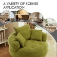 thumbnail image 2 of Homefun 50" Chenille Oversized Accent Barrel Chair, Fluffy Round Lazy Sofa Chair for Adults, No Assembly Required,Olive, 2 of 7