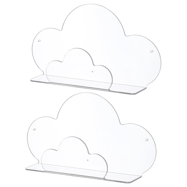 Estante flotante en forma de nube de 2 piezas, estilo nórdico, soporte de pared, organizador de baño.