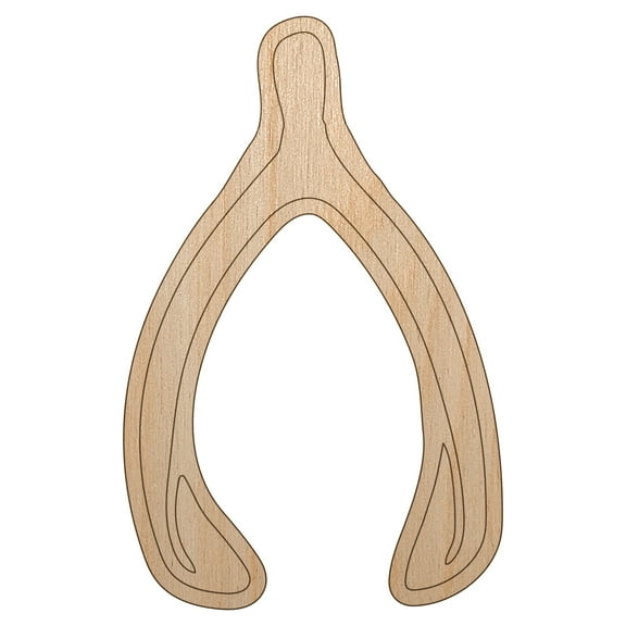 Make a Wishbone Wish Wood Shape Unfinished Piece Cutout Craft DIY Projects - 4.70 Inch Size - 1/8 Inch Thick