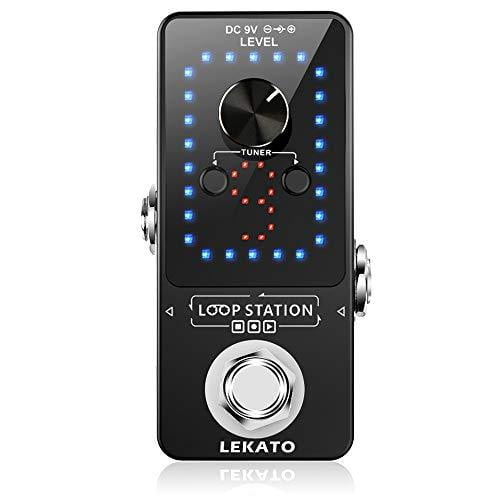 LEKATO Guitar Effect Pedal Guitar Looper Pedal Tuner Function Loop Station Loops 9 Loops 40 minutes Record Time with USB Cable for Electric Guitar Bass