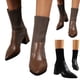 thumbnail image 3 of NECHOLOGY Botas Mujer Adulto Femenino Zapatos Botines de mujer Botines de mujer Otoño e Invierno tacón grueso tacón medio puntiagudo calcetines de tela zapatos Color sólido estilo Casual (Black, 8.5), 3 of 7