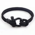 thumbnail image 2 of (Negro + tarjeta de hijo) Nueva pulsera milanesa con hebilla de cuerda Pulsera versátil con hebilla de herradura con lazo de acero inoxidable, 2 of 5