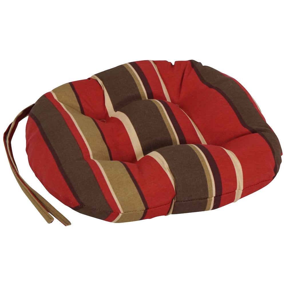 Blazing Needles 16 x 16 in. Round Outdoor Cushions with Ties - Set of 2