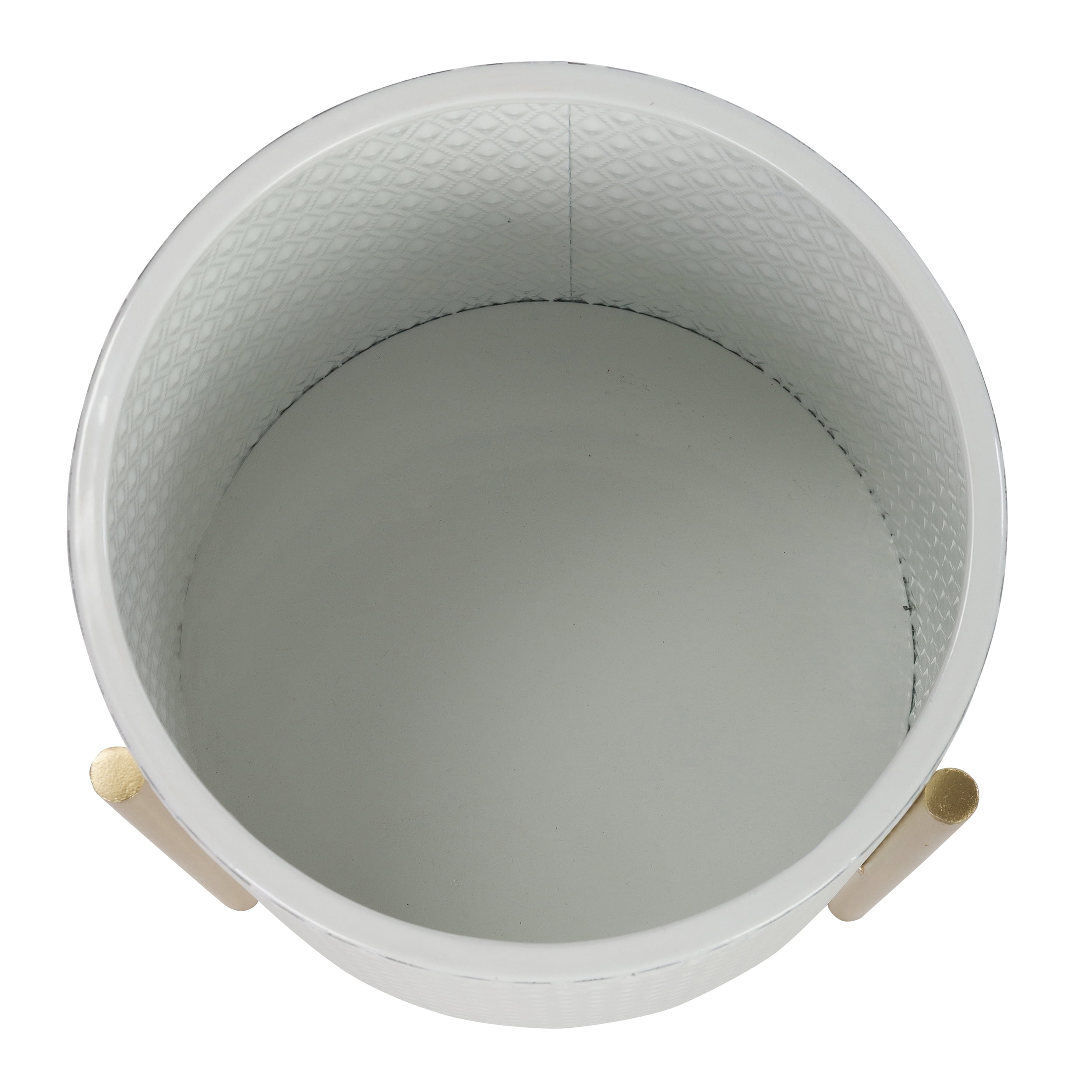 Gianna Modern White Metal Planters (Set of 2)