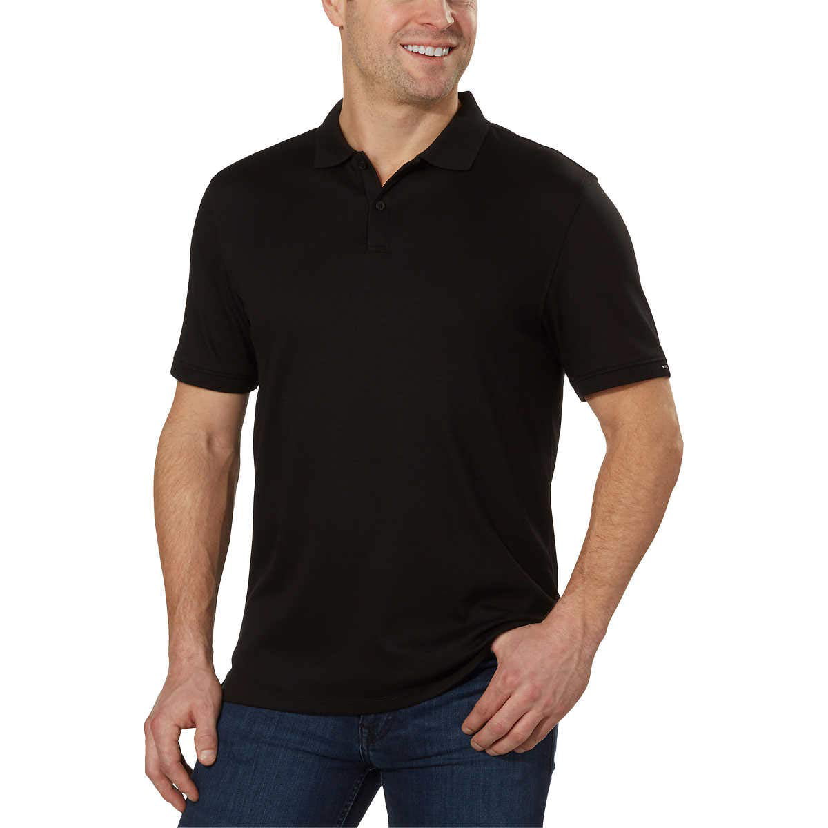 Calvin Klein Men's Lifestyle Liquid Touch Polo Shirt (Black, XX-Large ...