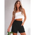 thumbnail image 5 of ANRABESS Womens Casual Shorts Elastic Paperbag Waist High Waisted Summer Loose Fit Beach Vacation Shorts with Pockets, 5 of 7