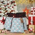thumbnail image 6 of Rocae Cute Panda Flying in the Sky Print Christmas Drawstring Linen Gift Bag with Drawstrings Treat Bag Goody Present Bags for Christmas Party Favor, 6 of 8
