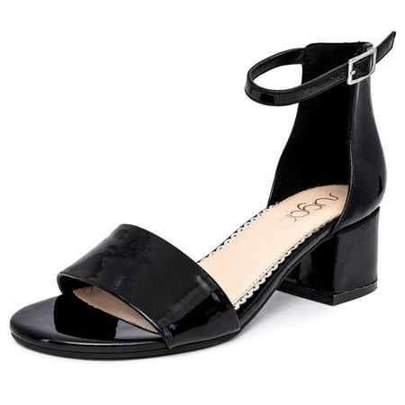 

Sugar Women s Low-Chunk Low Heel Dress Shoe Ladies Ankle Strap Pump Sandal-Noelle Low-Chunk Low Heel-Black Patent-7.5