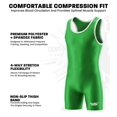 thumbnail image 2 of Exxact Sports Plain Youth Wrestling Singlet For Boys, Premium Powerlifting Singlet, Kids Wrestling Singlets For Training - (Green, YM), 2 of 7