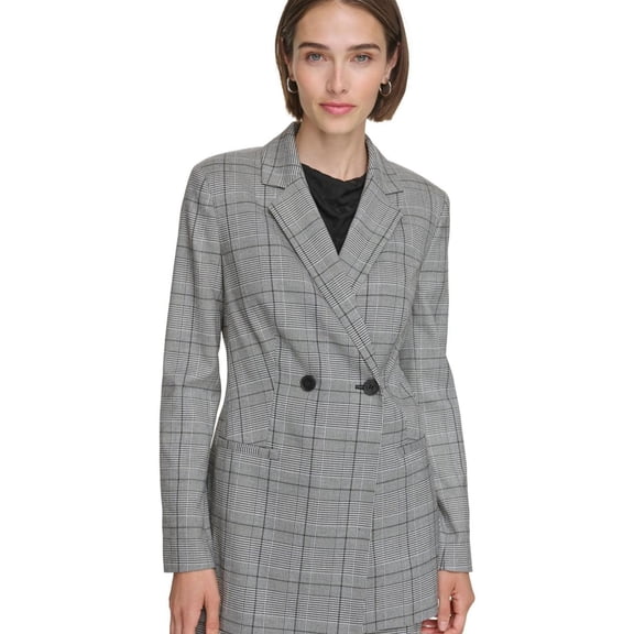 Calvin Klein Womens Glenn Blazer Jacket, White, 2