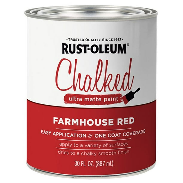 Farmhouse Red, RustOleum Chalked Ultra Matte Paint, 30 oz. Walmart
