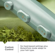 Remington Botanicals Hair Dryer, Ceramic, 6 Heat Settings, Cool Shot, Green