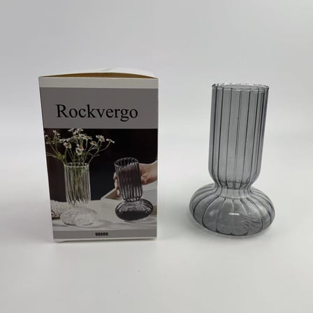 Rockvergo Vases,Small Clear Vases for Flowers, Bud Vases in Bulk, Vintage Vases for Centerpieces,Mini Glass Vase Assorted for Rustic Wedding,Floral Arrangements - 2 x 6.5 x 3.8 in