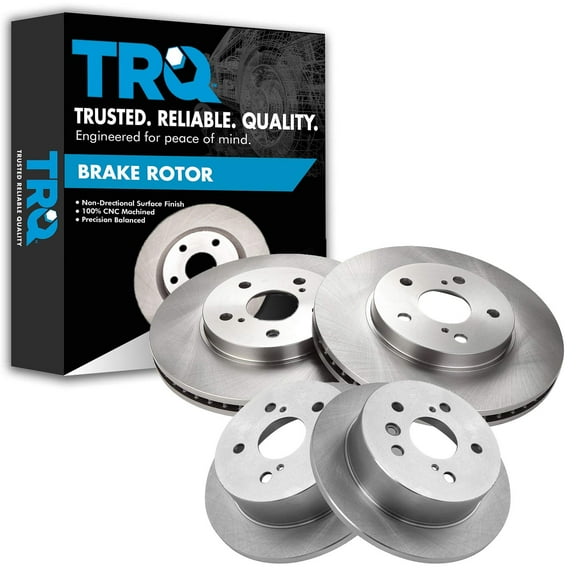 TRQ Front and Rear Brake Rotors Set Fits Select 2002-2003 Lexus ES300 2004-2006 ES330 2005-2007 Toyota Avalon 2002-2006 Camry 2004-2008 Solara