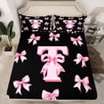thumbnail image 2 of Castle Fairy Initial T 3pcs Twin Sheet Sets,Personalized Initial Twin Fitted Sheet,Ribbon Bow Breathable Flat Sheet,Ultra Soft Alphabet Home Decor, 2 of 7