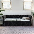 thumbnail image 4 of Boyd Sleep Kendal Black Tufted Velour Daybed with Trundle Bed, Twin, 4 of 7