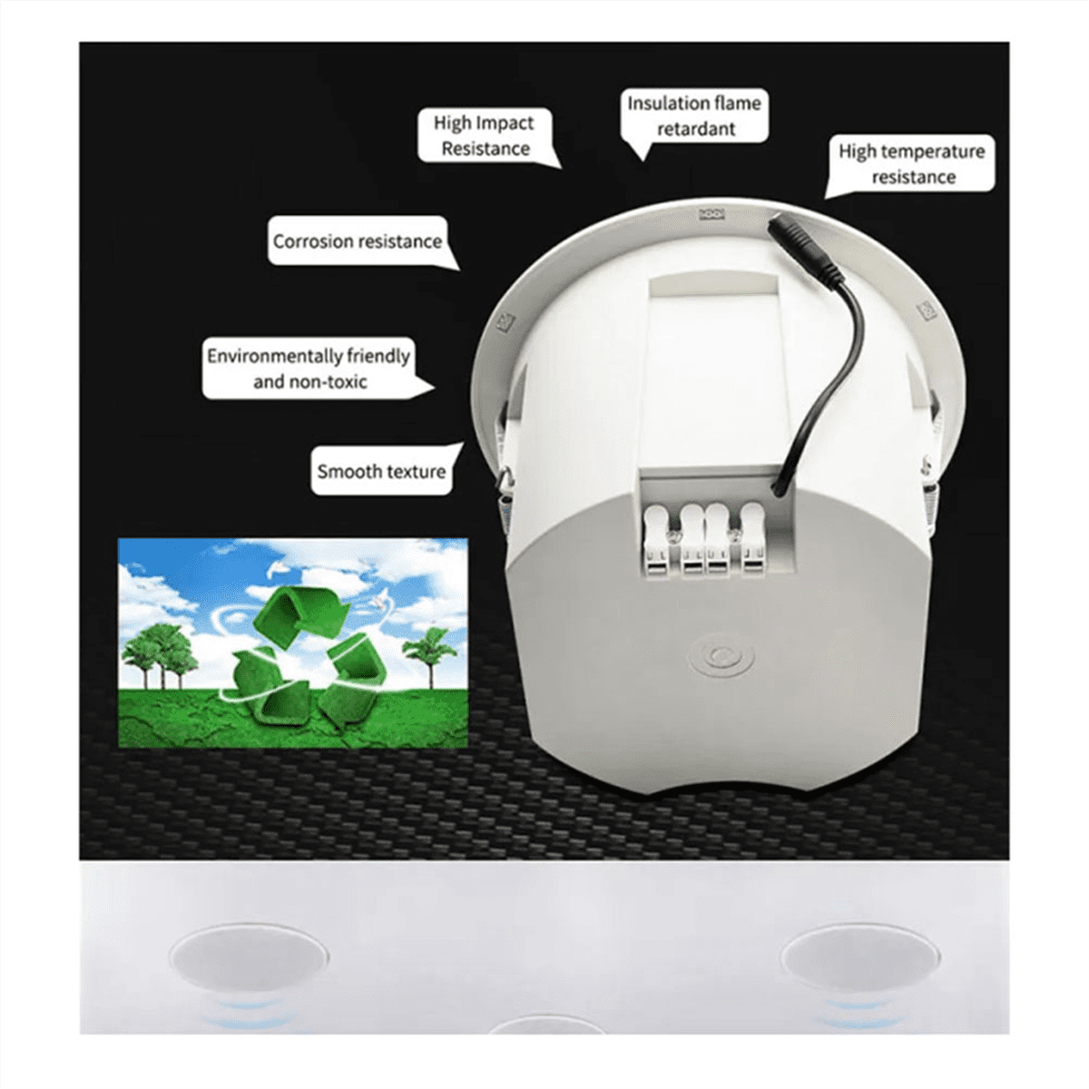 Built-In Amplifier Full Range Bluetoothback Cover Home Theater Background Music Ceiling Speaker(A)
