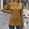 thumbnail image 5 of Enjoytime Plus Size Womens Clothing Solid Color Long Sleeve Loose Pollover Tops Crewneck Fall Blouses Casual Workout Blouses, 5 of 8