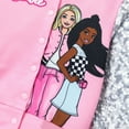 thumbnail image 6 of Barbie Girls Bomber Jacket Graphic and Letter Print Colorblock Lightweight Sweatshirt Varsity Jacket Gift Sizes 3-10, 6 of 9