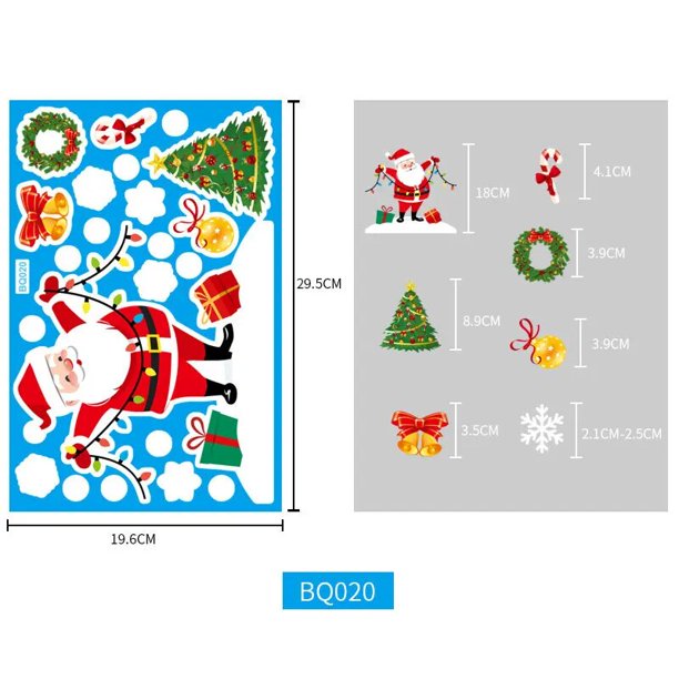 Decoraciones navideñas, pegatinas estáticas de nieve, pegatinas de vidrio para ventana, pegatinas de nieve, decoración de habitación transfronteriza, venta al por mayor