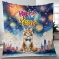 thumbnail image 4 of Happy New Year with Maine Coon Fireworks Holiday Xmas Winter 2025 Quilt Blanket Cat Lover Kitten Owner Gifts Cozy Comforter Throw Blanket - 00025, 4 of 5