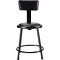 thumbnail image 2 of NPS 6400 Series Tabouret Moderne en Métal de 18 Pouces, Rembourré en Vinyle, Robuste, Noir, 2 of 7