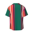 thumbnail image 2 of Sigee Vertical Stripes Print Men's Shirts Casual Button Down Short Sleeve Summer Beach Shirt Hawaiian Vacation Shirts Tee Shirt-XX-Large, 2 of 7