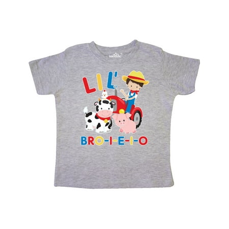 

Inktastic Farmer Tractor EIEIO Little Bro Gift Toddler Boy Girl T-Shirt