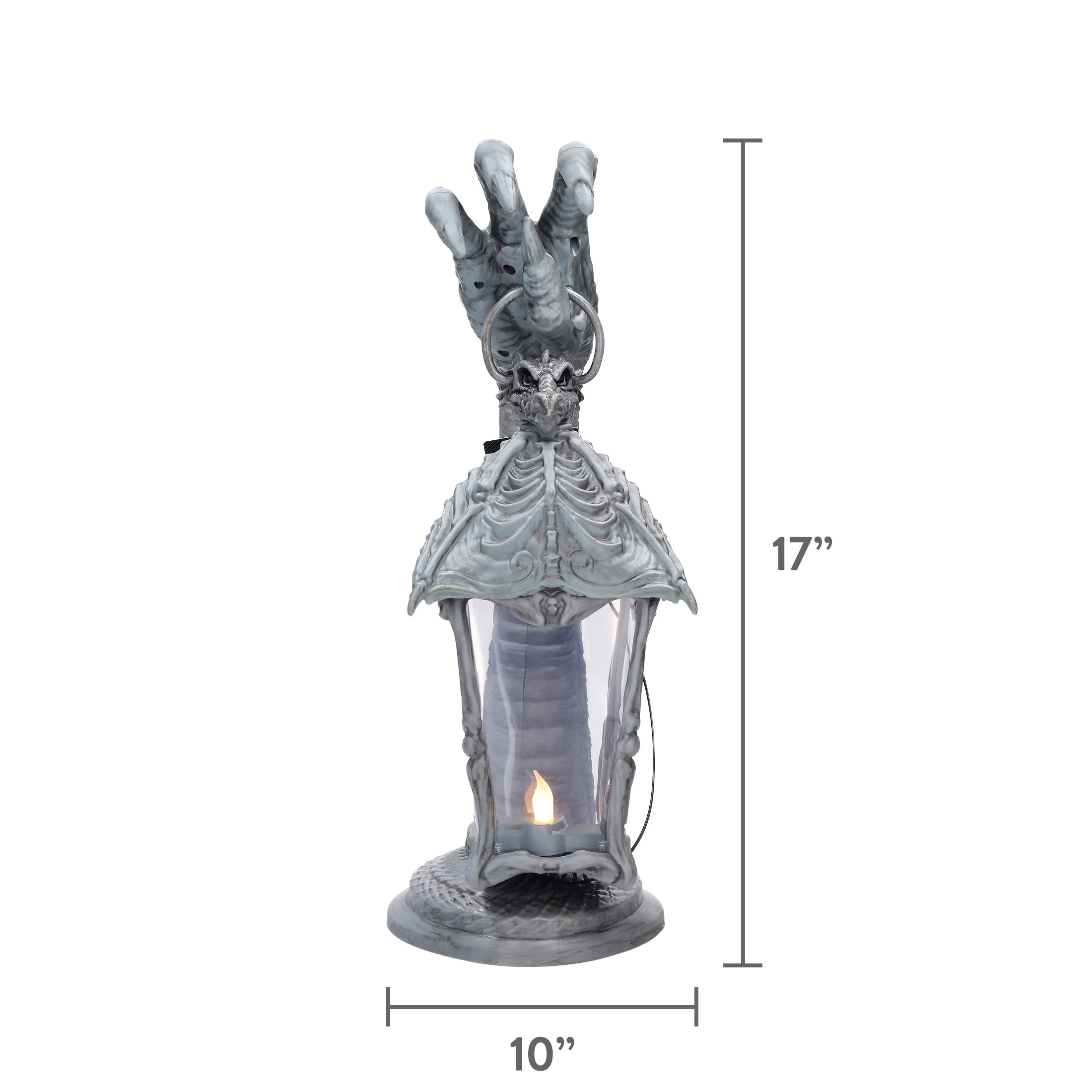 Light-Up Dragon Lantern Decoration, Gray, 16.7", Halloween by Way To Celebrate