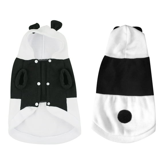 LEORX 1Pc Panda Shaped Pet Clothes White Polyester Dog Costume for Autumn Winter