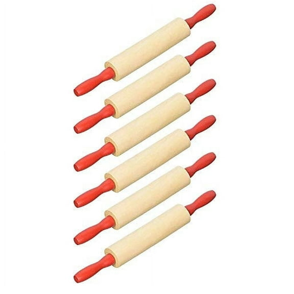 Child 7.5 Inch Wood Rolling Pins (6 Count)